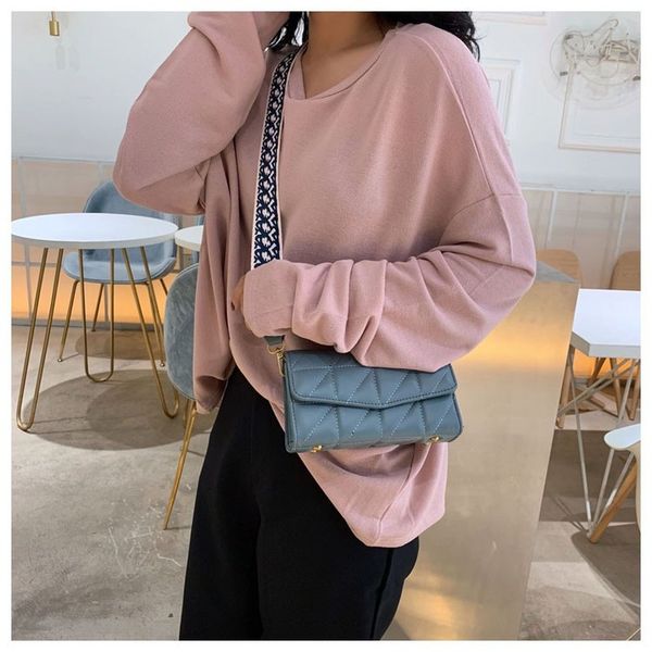 

new fashion high-quality women's leather bag casual shoulder messenger bag female handbag wide shoulder strap small square