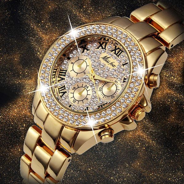 

missfox women watches luxury watch women fashion 2019 relogio feminino chronograph roman gold ladies watches quartz wristwatches y19051403, Slivery;brown