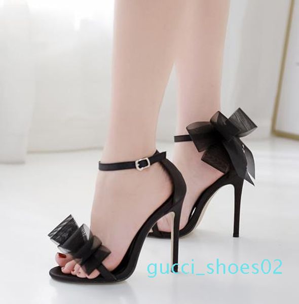 

women designer sandals black asymmetric bowtie stiletto heels fashion luxury designer women shoes size 35 to 42 g02