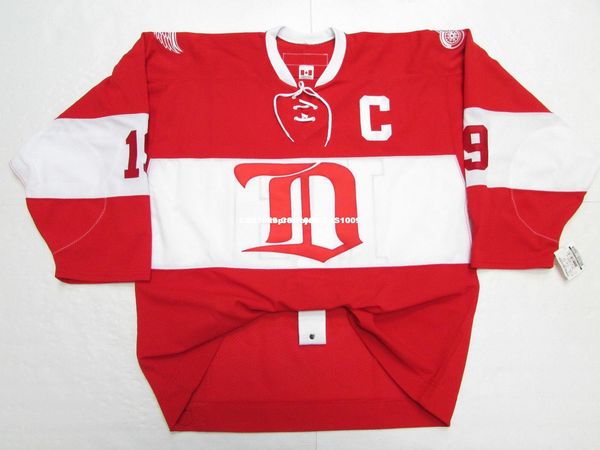 

custom steve yzerman detroit red wings vintage ccm 6100 red hockey jersey stitch add any number any name mens hockey jersey xs-6xl, Black;red