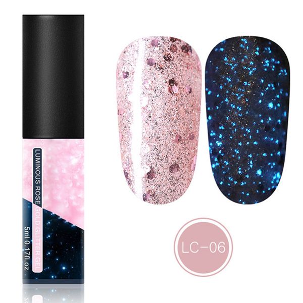 

fluorescent gel nail polish glow in dark nail enamel varnish gel manicure supply ty99, Red;pink