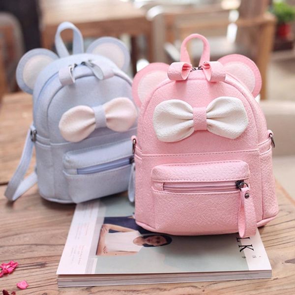 

women's gym bags cute dual-use zipper school bag bow decoration pu backpacks girl outdoor travel shoulder backpack ing