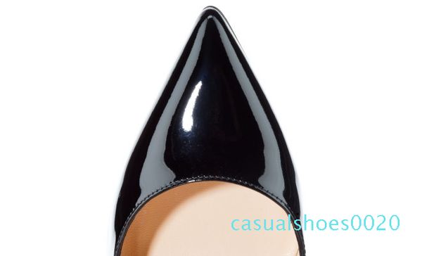 

fashion luxury designer women dress shoes red bottoms high heels 12cm so kate pink black pointed toe patent leather with studded spike c20