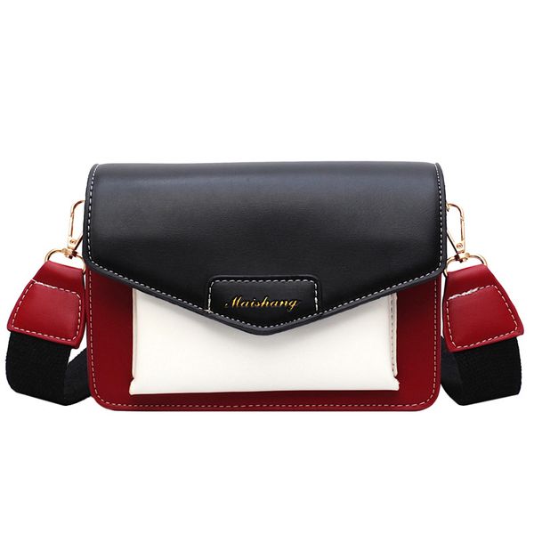 

fashion new women bag trend patchwork color pu leather women shoulder bag corssbody casaul handbag