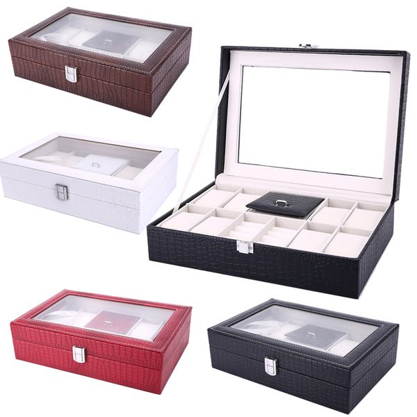

8+3 grids handmade watch box clock box time watch case for holding, Black;blue