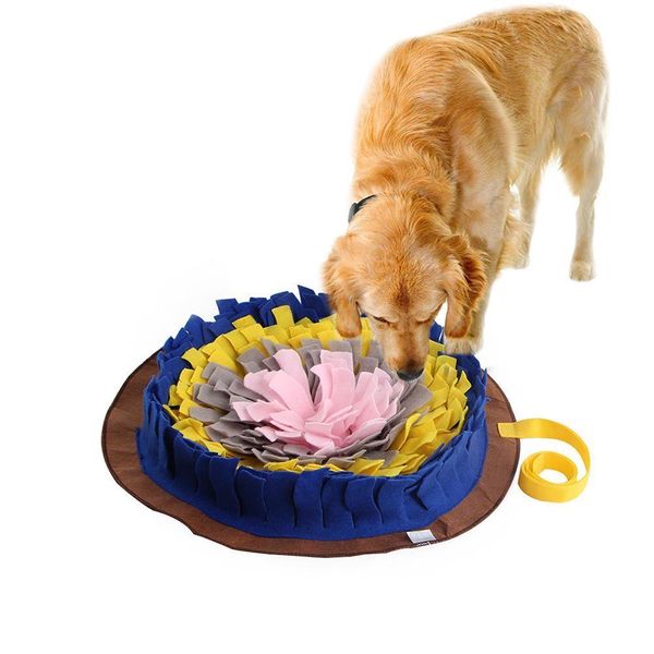 

pet dog smell training sniffing feeding round mat cushion snuffle washable pad