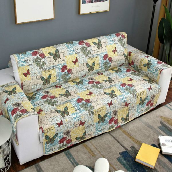 

pastoral printing quilted pet sofa cushion sofa protective cover home cushion one cover