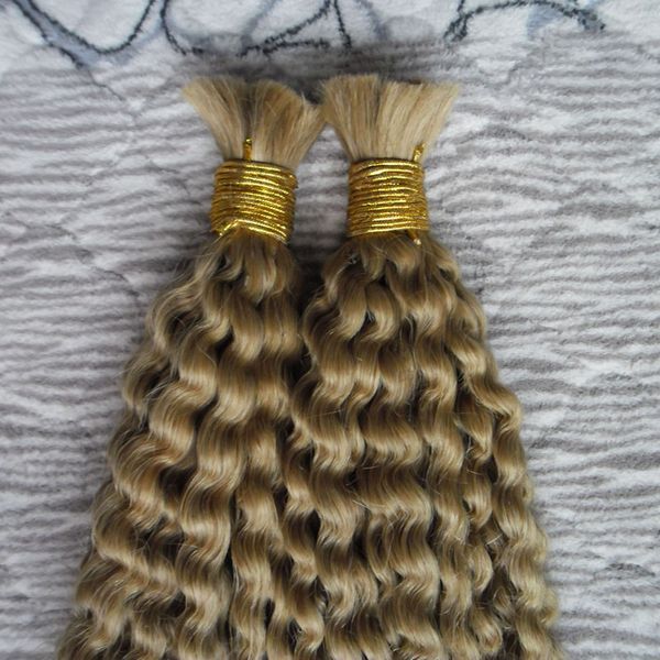 Bulk человеческие волосы оптовых 2 пачка Bulk Afro Kinky фигурных плетение волосы 200G не утка человеческих волос навалом для плетения