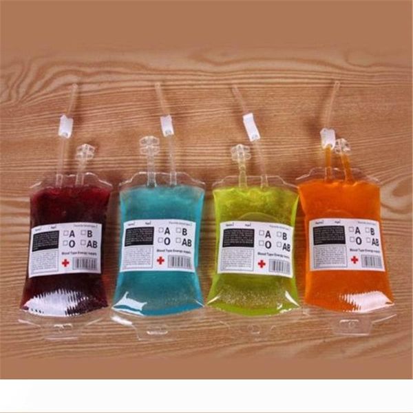 

new fashion price clear food grade pvc material reusable energy drink bag halloween pouch props vampire