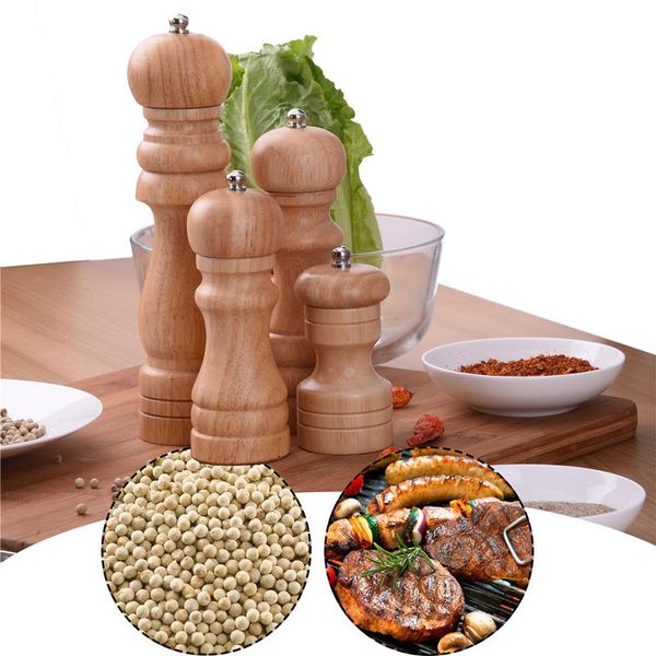 

manual oak wood pepper grinder salt and pepper mill strong adjustable ceramic grinder 4''5''6''8'' k