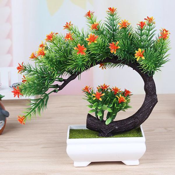 

artificial greeting guests pine bonsai plant faux potted simulation home decor