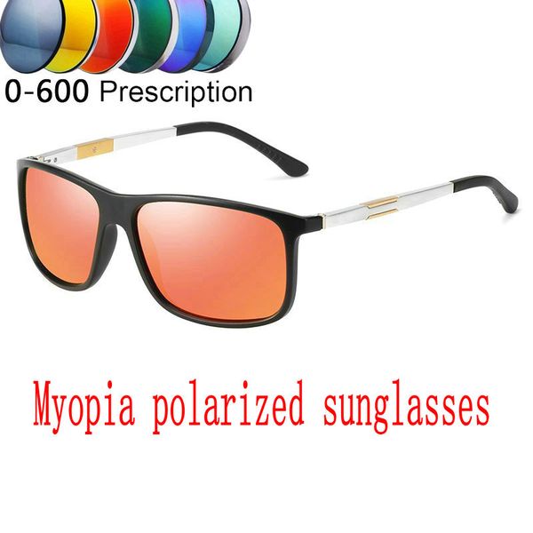 

2019 diopter finished myopia polarized sunglasses men women nearsighted glasses fashion square men's driving goggles uv400 fml, White;black