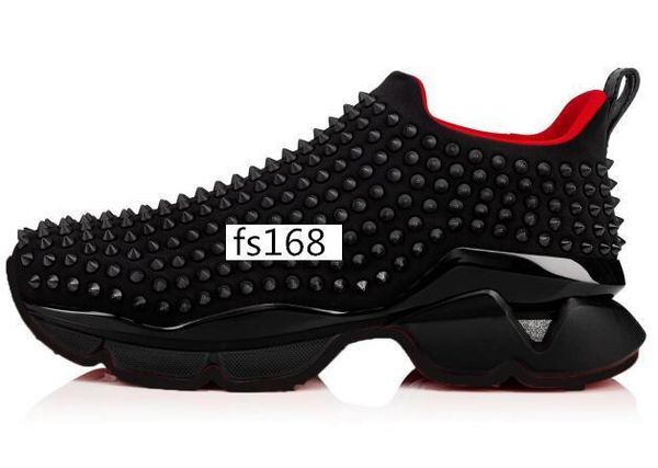 

оригинальный красный коробка кристал шип носок донна плоские неопреновые кроссовки дизайнер роскошные мужские красные днища обувь женская за, Black