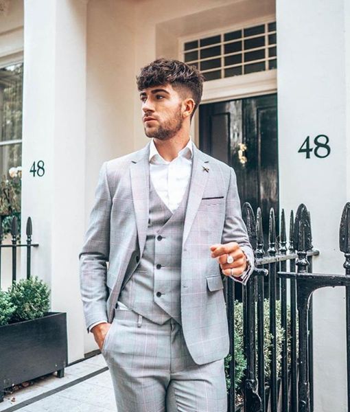 

2020 design mens suits polyester 3 piece (coat+vest+pants) notched lapel traje hombre formal suit custom made men suits, White;black