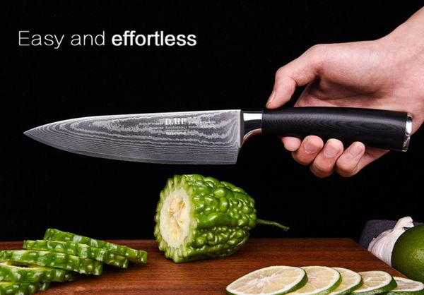 

роскошные vg-10 дамаск японская кухня суши ножи для приготовления пищи ножи мясной тесак острый овощной нож 8 дюймов g10 ручка шеф-повар нож