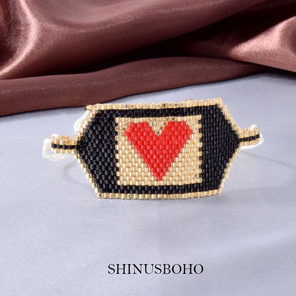 

miyuki классический бисер браслет письмо pulseras mujer moda 2020 сердце miyuki браслет для женщин ювелирные изделия ручной работы дизайн, Golden;silver