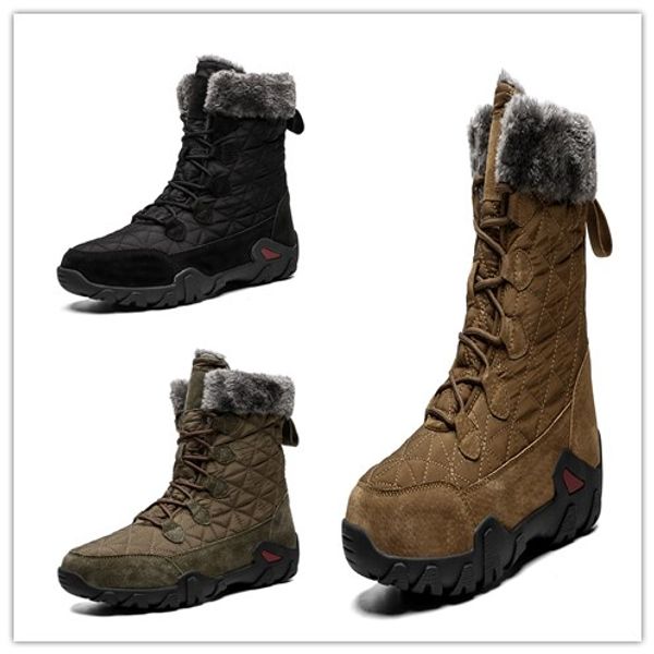 

martin boots casual high-warm men's boots snow boots thick plush warm inside leather&waterproof firmly weave laces size us6-12.5, Black