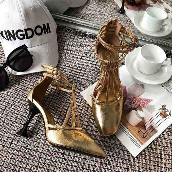 

Женские дизайнерские босоножки на римской шпильке с пряжкой летние новые модные женские шпильки