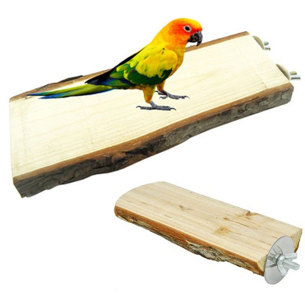 

1pc portable perches pet bite claw grinding bird parrot stand platform hanging cage parakeet wooden pets toys wood rats game