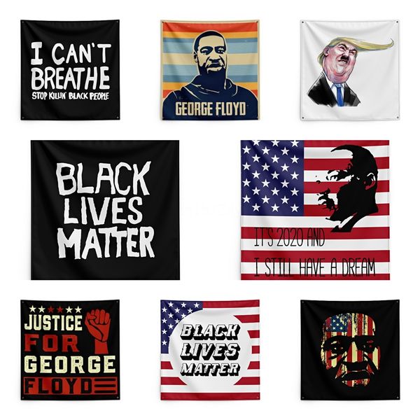 

george floyd printing tapestry black lives matter household wall banner black lives matter flag 150*150cm #qa93150