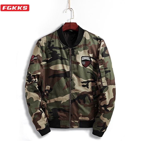 

fgkks fashion brand men jackets spring new camouflage slim fit men's jacket casual trend slim fit comfortable jackets coats male, Black;brown
