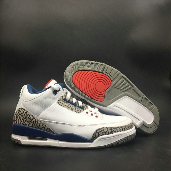 

authentic quality 3 og white fire red true blue designer mens basketball shoes 2016 luxury iii white cement grey fashion sneakers with box, White;red