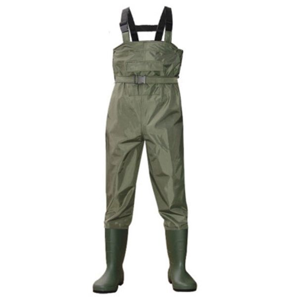 

2018 outdoor fishing camping farming breathable overalls male wear strap jumpsuits men waterproof wading pants with boots, Black;green