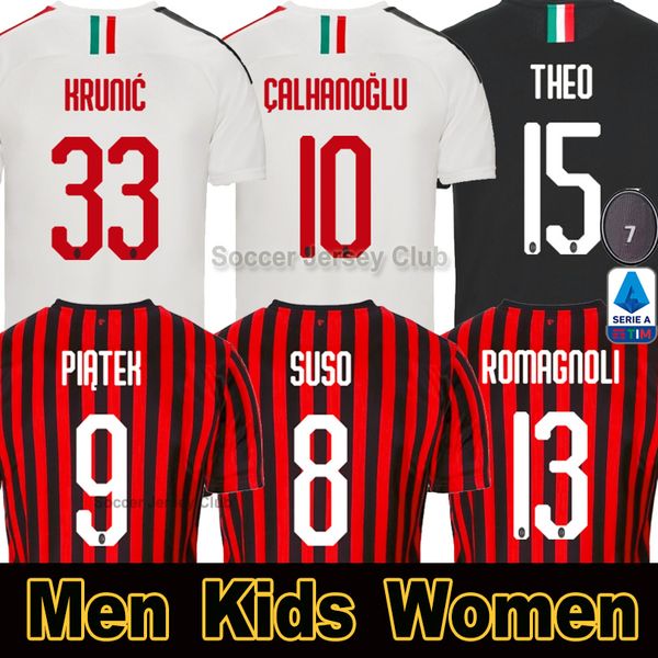 

2019 2020 ac milan occer jer ey piatek paqueta 19 20 away third black football hirt men kid cutrone theo hernandez u o maglia cami eta