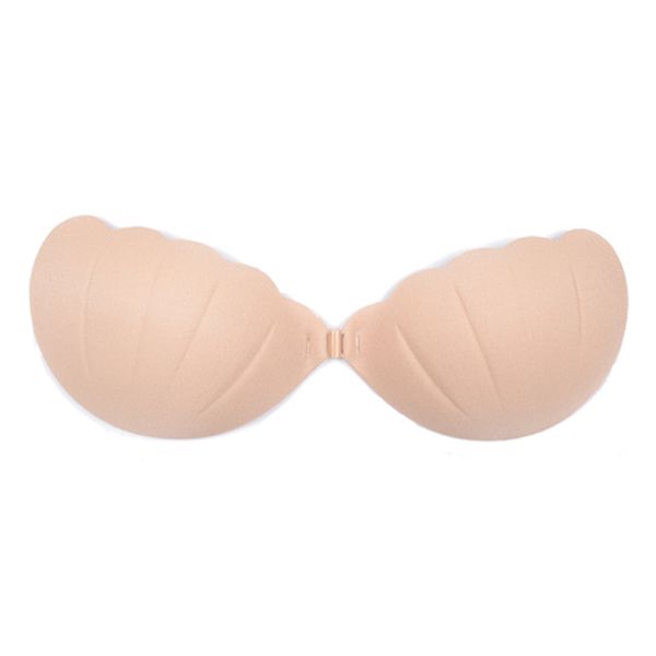 

Wedding Strapless Invisible Sexy Front Buckle Women Bra Sticky Silicone Shell Shape Comfortable Brassiere Spandex Self-adhesive