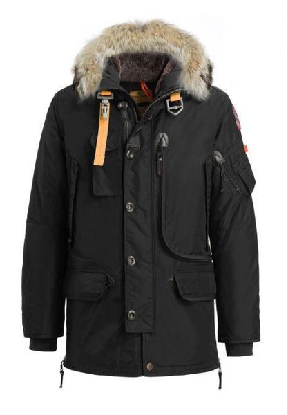 

Winter down coat luxury parajumper men 039 kodiak down jacket hoodie fur fa hionable winter coat warm parka, Black