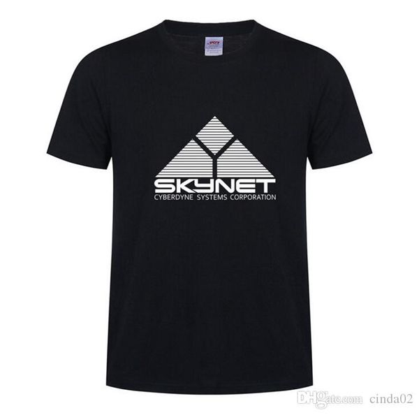 

spring new arrival skynet letters mens cotton t-shirt short sleeve crew neck male female casual t-shirts, White;black