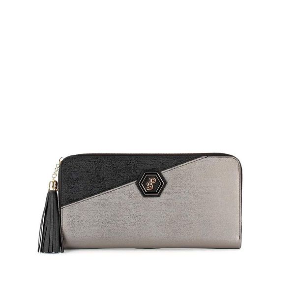 

silver women messenger bag new season faux leather 864-17403clutch m110 platin-matte black