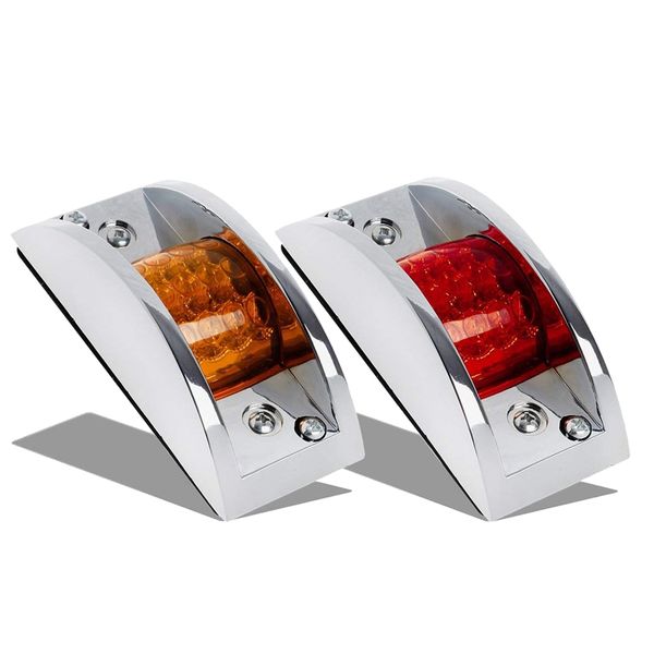 

1pair 12led truck side marker light trailer fender light warning amber / red
