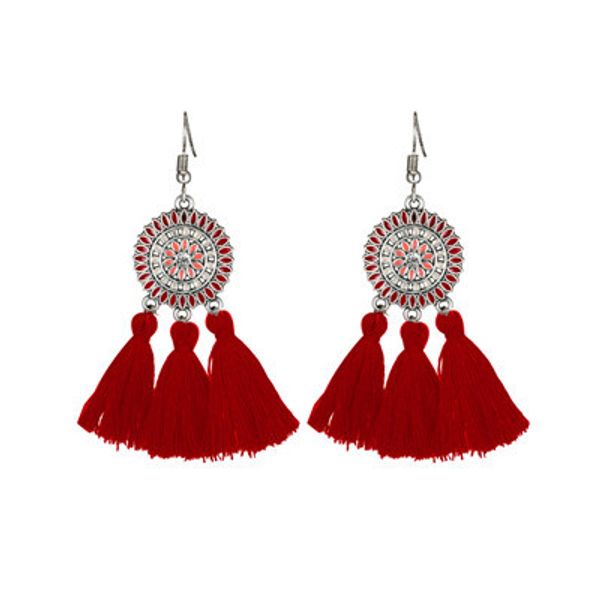 

богемной моды три кисточкой серьги дамы творческий сплав серьги европейский американский личности ювелирные изделия оптом многоцветные опцио, Golden