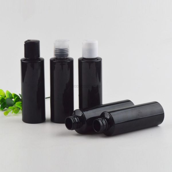 50 Stück 120 ml schwarze leere kleine Shampoo-Kunststoffbehälter mit Scheibenkappe, Flüssigseife-Haustierflaschen-Pressdeckel, Kosmetikverpackung 4 Unzen
