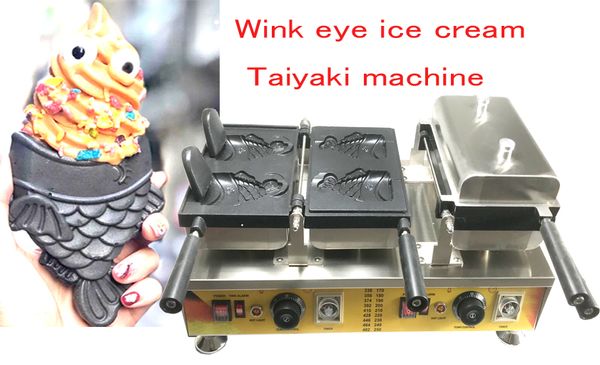 

new japanese ice cream taiyaki machine mini blinking fish cone maker
