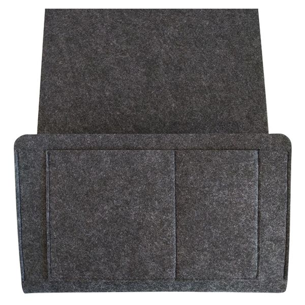 

grey bed storage pockets felt bedside hanging storage organizer holder with 2 inner pockets for bed table sofa