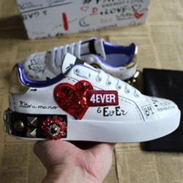 

fashion woman designer shoe 4ever love you lady leather sneakers casual italian shoes womens luxury shoe, Black