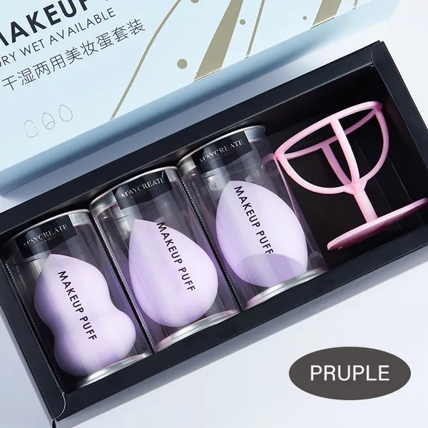

3pcs/set gourd puff set smooth women's makeup foundation sponge beauty to make up tools accessories with puff holder