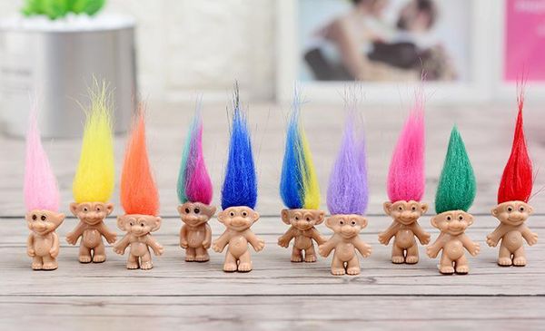 

colorful hair troll doll family members daddy mummy baby boy girl leprocauns dam trolls toy gifts happy love family