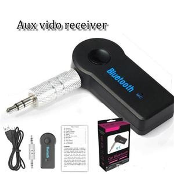 

1p universal 3.5mm bluetooth car kit a2dp wireless fm transmitter aux audio music receiver adapter handswith mic for phone mp3 with box