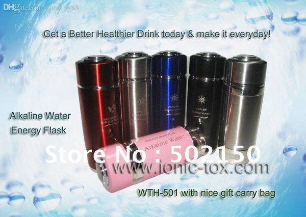 

wholesale-3pcs energy nano alkaline water flask and 1pcs ph tester