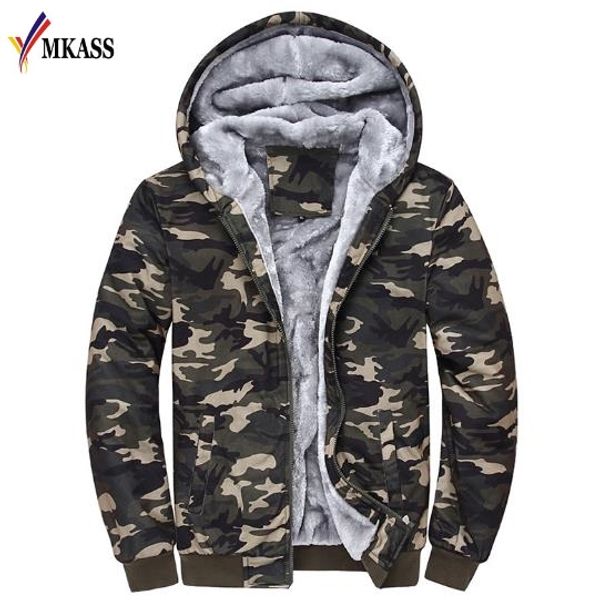 

2018 fashion camouflage parkas mens winter coat thickening cotton-padded winter jacket men hooded jacket chaqueta hombre m-4xl, Black