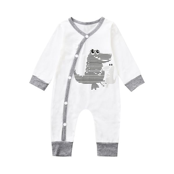 

stylish fashion design newborn baby girls boys long sleeves crocodile print romper v ery comfortable jumpsuit kid clothes, Blue