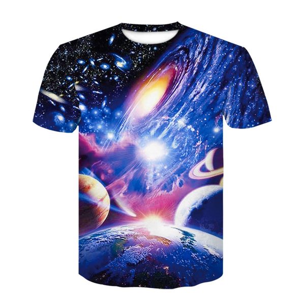 

2019 summer style men t shirt 3d print star galaxy universe space printing clothes for men short sleeved tees t-shirt m-4xl, White;black