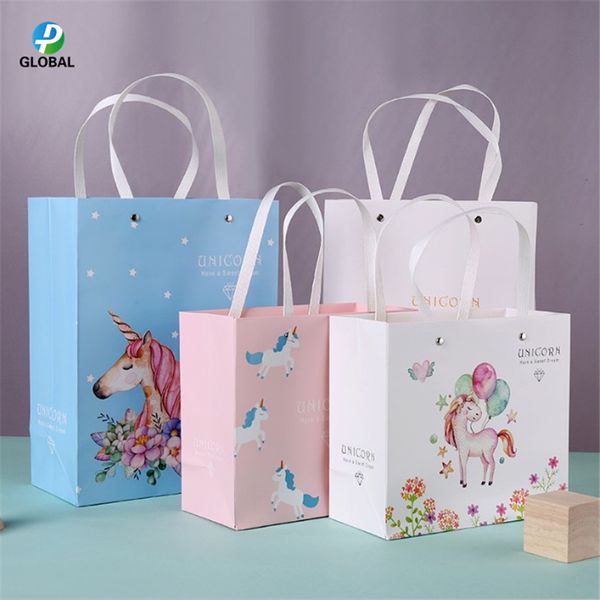 

d&p 1/5pcs 20*20*10/22*20*10/31*23.5*12cm paper bag hand gift bag wedding gift birthday party paper tote can be customiz
