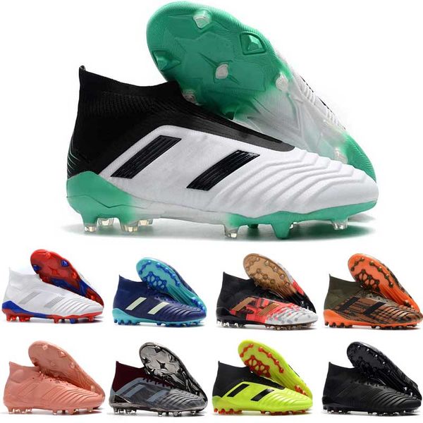 

new high ankle predator football shoes leather soccer shoes boots trainers mens predator 18.1 fg football boots outdoor socks soccer cleats