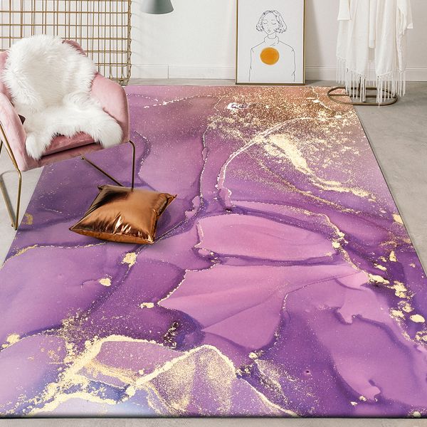 

modern fashion beautiful abstract watercolor pink gold purple bedroom plush rug living room bedside carpet kitchen door mat
