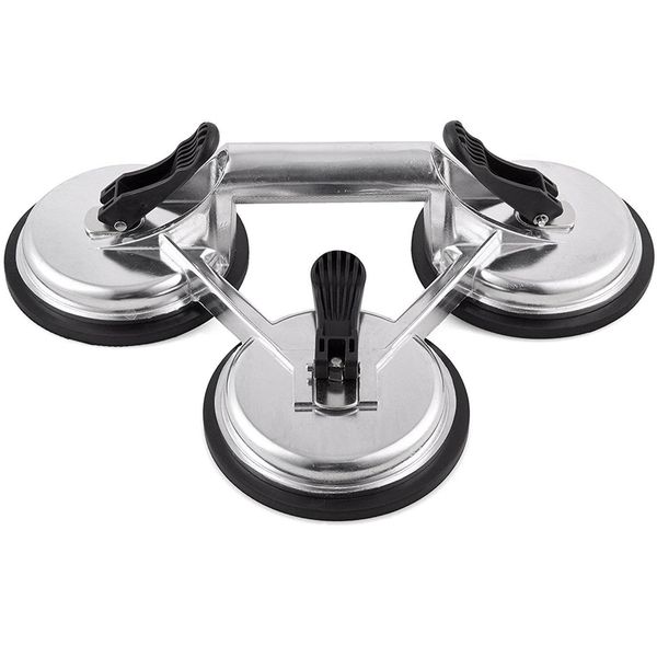 

easy-heavy duty triple locking suction cup pad, aluminum 3 plates hand vacuum lifter for tiles&glass&granite, level action type