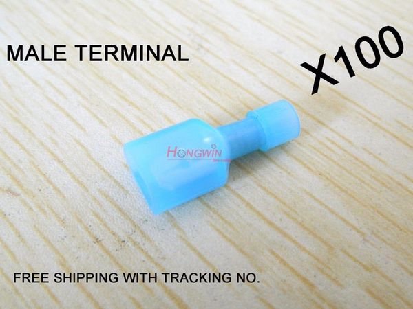 

100pcs blue male nylon insulated wire terminal quick connector 16-14 gauge insulated terminal quick connector 16-14 gauge